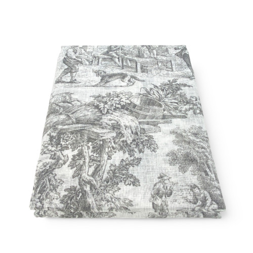 Par de cortinas de cristal TOILES DE JOUY Gris cm. 60 de la ventana y la puerta