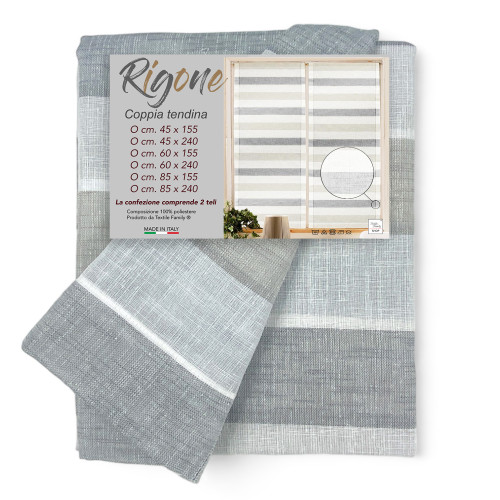 PAR DE CORTINAS DE VIDRIO MODERNO de 45 o 60 u 85 de ancho Gris RIGO y Gris Tórtola