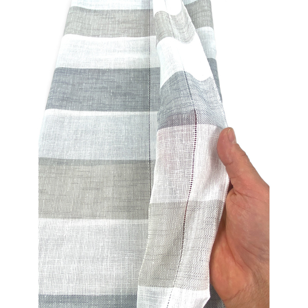 PAIR OF MODERN GLASS curtain 45 or 60 or 85 wide RIGONE Grey and Dove Grey