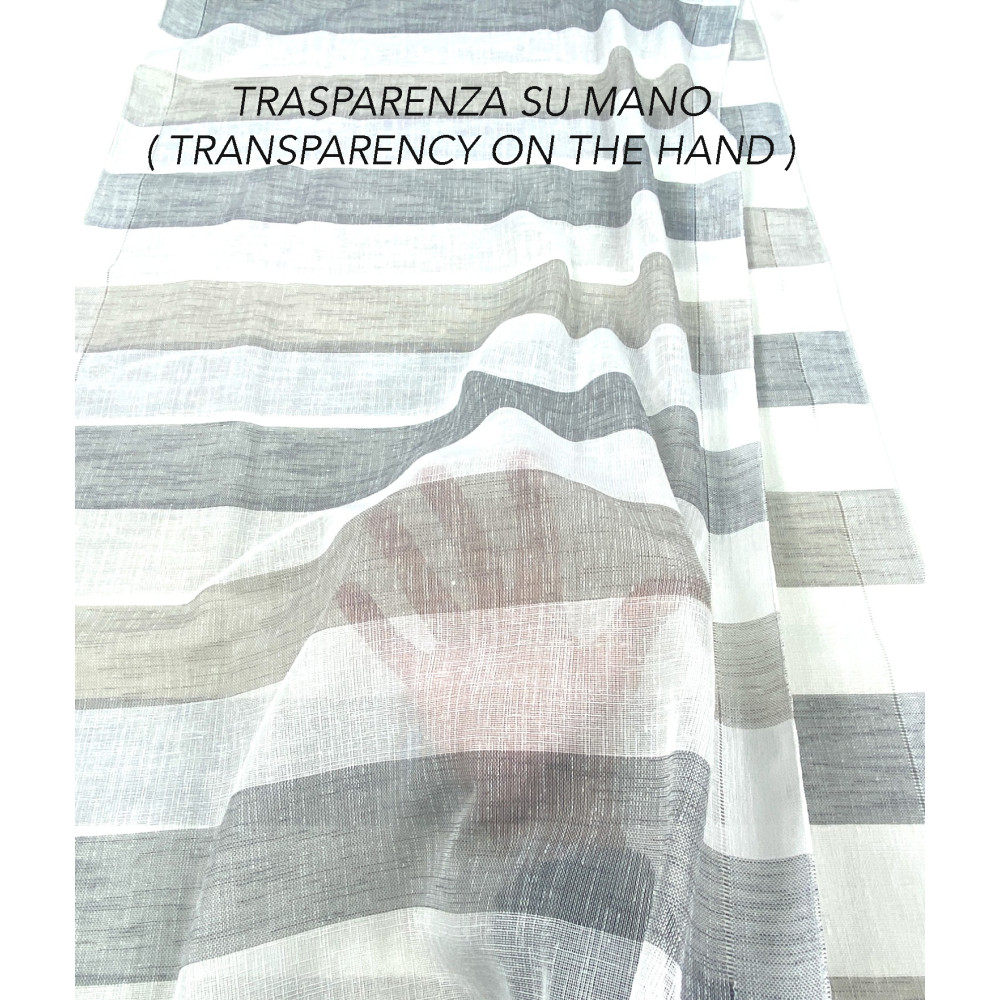 PAIRE de rideaux VERRE MODERNES 45 ou 60 ou 85 de large RIGONE Gris et Gris Tourterelle