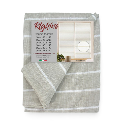 PAAR MODERNE GLASVORHÄNGE 45 oder 60 oder 85 breite STREIFEN Beige