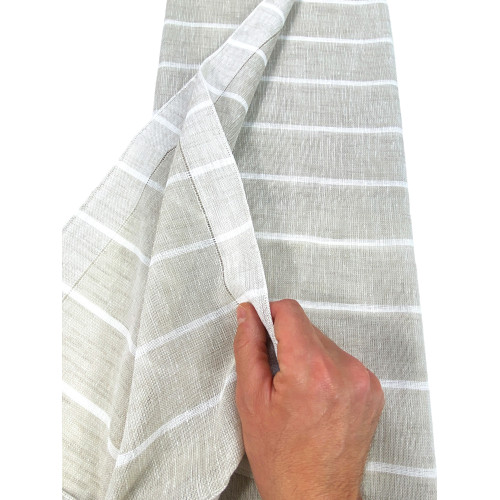 PAR DE CORTINAS DE CRISTAL MODERNO 45 o 60 u 85 FRANJAS ANCHAS Beige