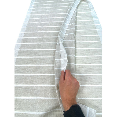 PAAR MODERNE GLASVORHÄNGE 45 oder 60 oder 85 breite STREIFEN Beige