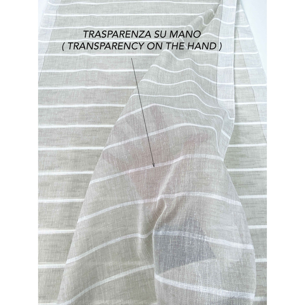 PAIR OF MODERN GLASS curtain 45 or 60 or 85 wide STRIPES Beige