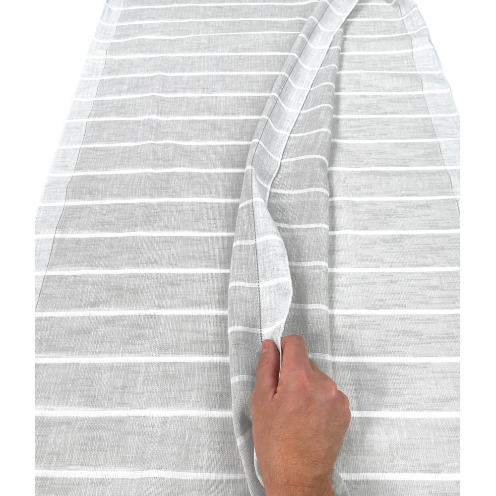 PAAR MODERNE GLASVORHÄNGE 45 oder 60 oder 85 breite STREIFEN Grau