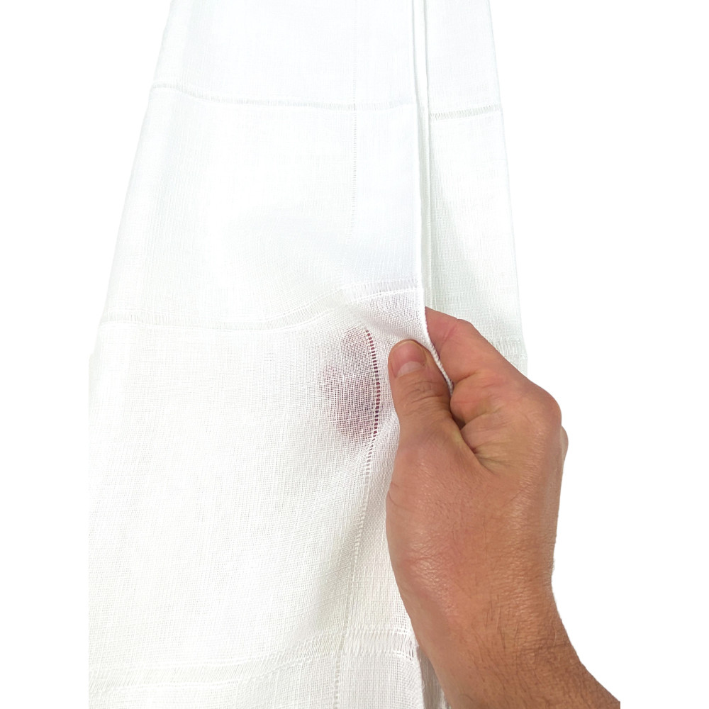 PAIRE de rideaux MODERNES en VERRE 45 ou 60 ou 85 de large Ajour Blanc