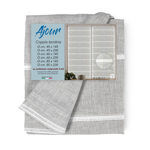 PAAR MODERNE GLASVORHÄNGE 45 oder 60 oder 85 breit Ajour Grau