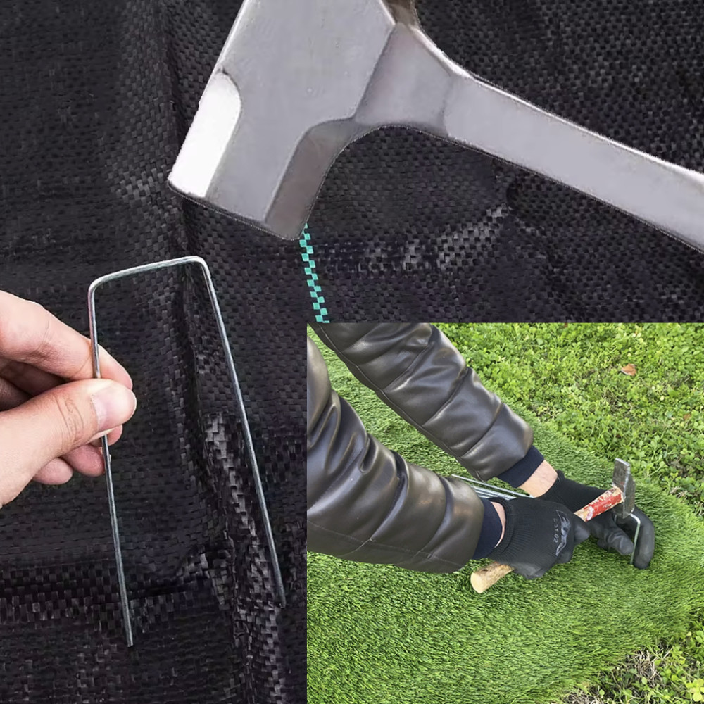 Picchetti da Giardino UGO Multiuso in Acciaio Zincato a Forma di U per Prato Sintetico e telo pacciamatura