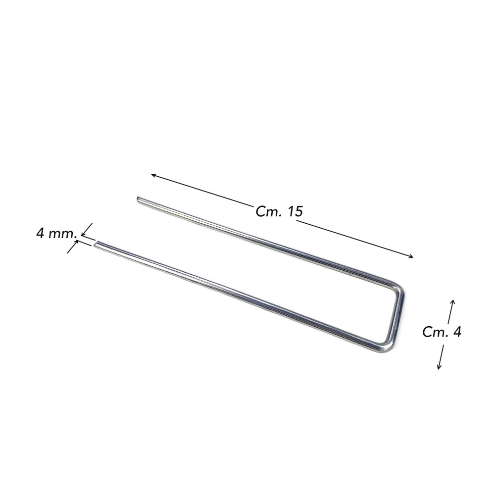 Piquetas de jardín multiusos UGO en forma de U de acero galvanizado para lona sintética de césped y mantillo