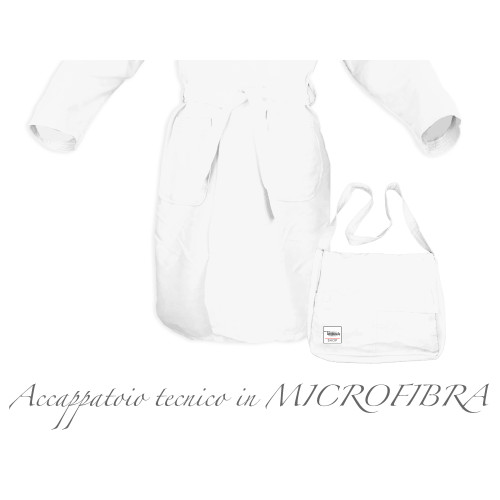 PODDY TECHNISCHER BADEMANTEL AUS WEISS Mikrofaser