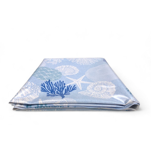 LIMA © DE MANTEL de lona encerada plastificada hidrófuga en CORALLI BLU PVC Made in Italy