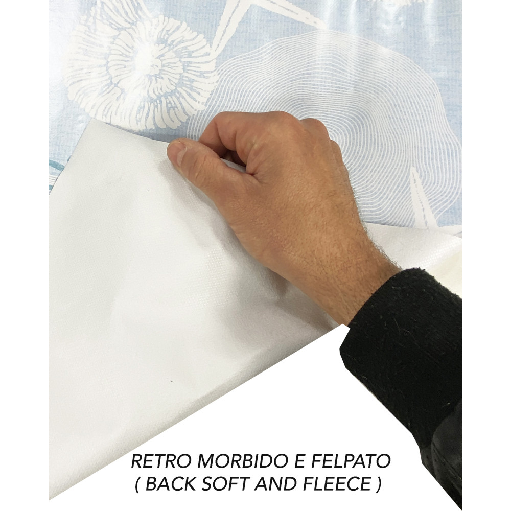 LIMA © DE MANTEL de lona encerada plastificada hidrófuga en CORALLI BLU PVC Made in Italy