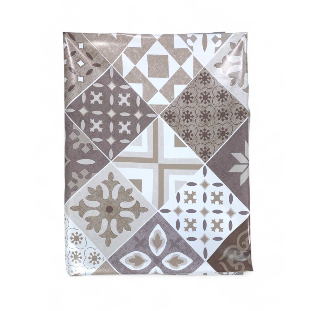 NAPPE LIMA © en TISSU LAVABLE PVC HYDROFUGE MAJOLICA Sable Fabriqué en Italie