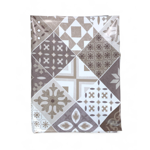 NAPPE LIMA © en TISSU LAVABLE PVC HYDROFUGE MAJOLICA Sable Fabriqué en Italie