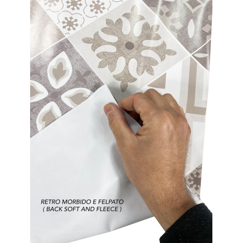 NAPPE LIMA © en TISSU LAVABLE PVC HYDROFUGE MAJOLICA Sable Fabriqué en Italie