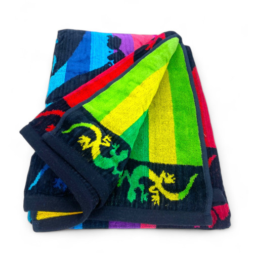 BEACH TOWEL in pure cotton terry Jeko Surf size large cm. 90 X 165 and beach backpack