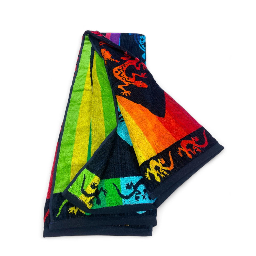 BEACH TOWEL in pure cotton terry Jeko Surf size large cm. 90 X 165 and beach backpack