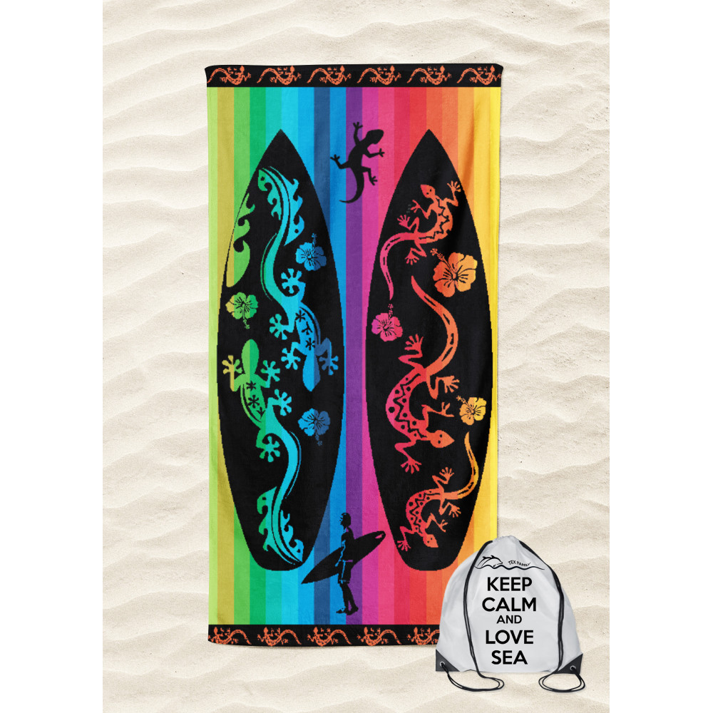 Serviette de plage Jeko et surf coloré Serviette de plage Jeko et surf coloré