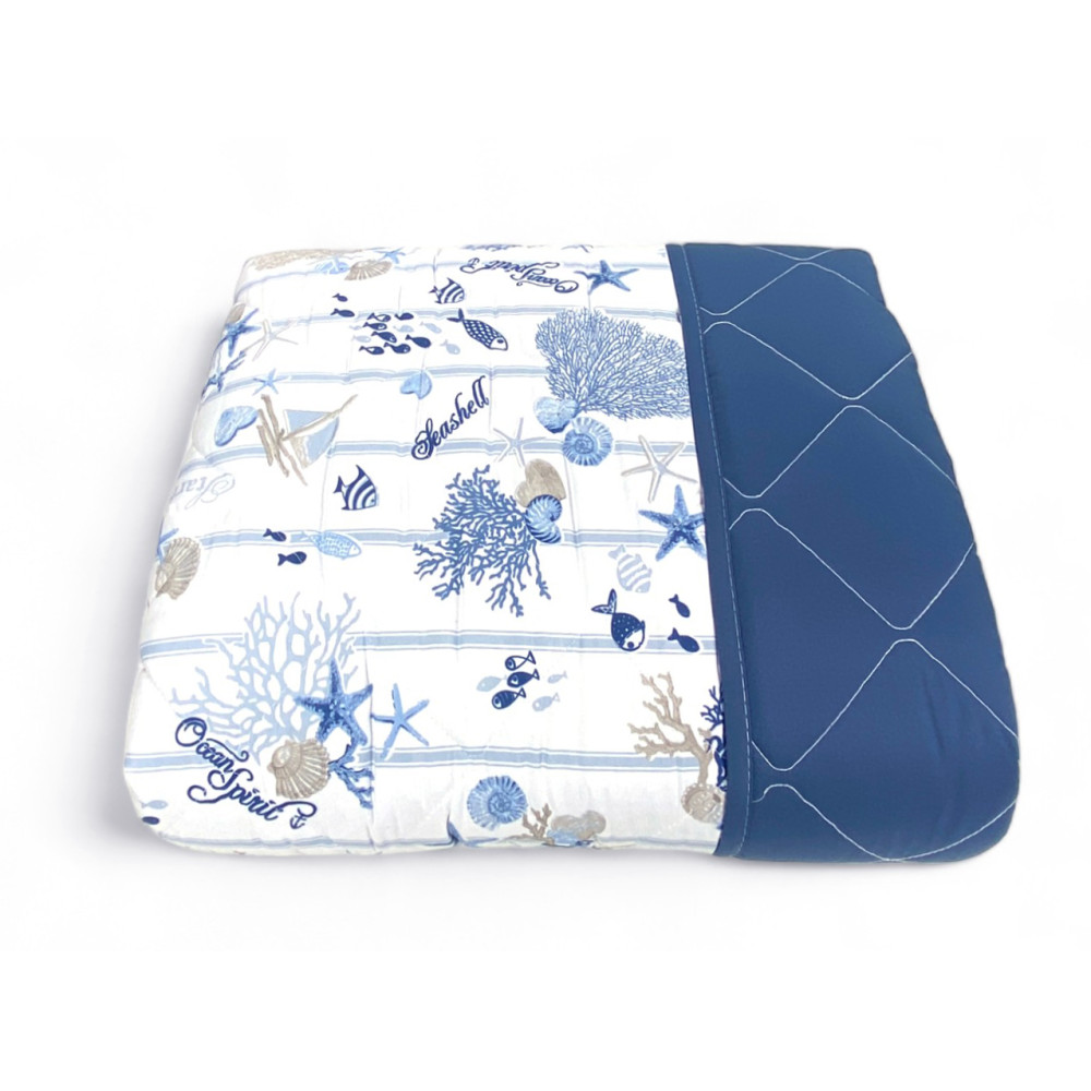COLCHA ACOLCHADA CON LAZO DE MAR Corales y conchas con suela a rayas Made in Italy