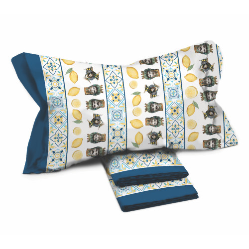 2-square, Sicilian patterned double sheet set in Pure Cotton