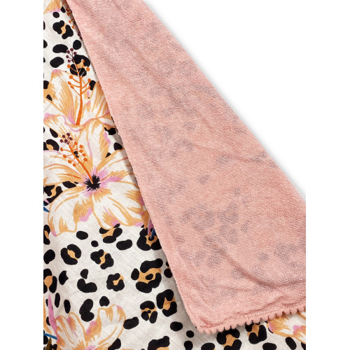 Toalla de playa doble KIKOY en algodón y rizo con mochila KEEP – Estampado de manchas salmón