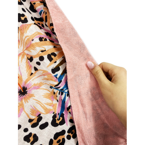 KIKOY double beach towel in cotton and terry cloth with backpack KEEP – Salmon Spotted Pattern