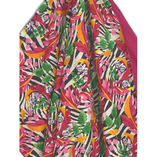 Toalla de playa doble KIKOY en tela de algodón y rizo con mochila KEEP – Estampado de cebra fucsia