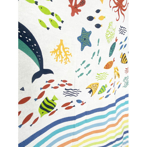 SERVIETTE DE PLAGE FOUTA COULEUR FISH SIZE LARGE avec sac à dos Beach KEEP CALM CM.100X200