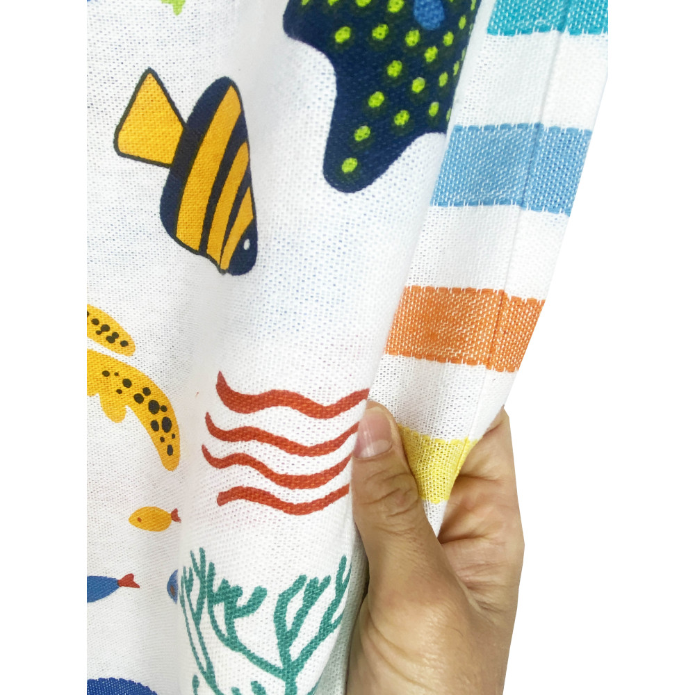 STRANDTUCH fouta FARBIGE FISCHE GRÖSSE GROSS mit Strandrucksack KEEP CALM CM.100X200