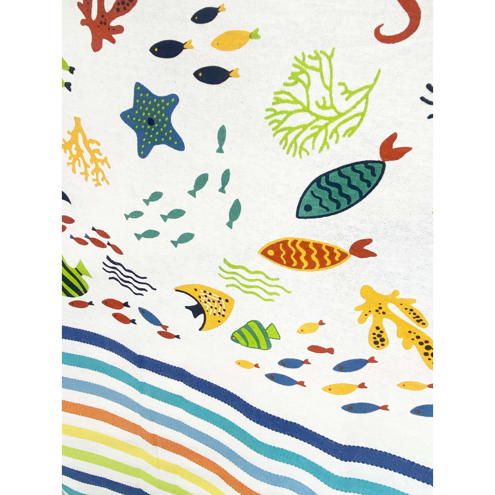 BEACH TOWEL fouta COLORED FISH size LARGE with Beach backpack KEEP CALM CM.100X200