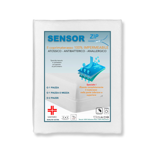 Coprimaterasso Impermeabile Integrale con cerniera Zip SENSOR