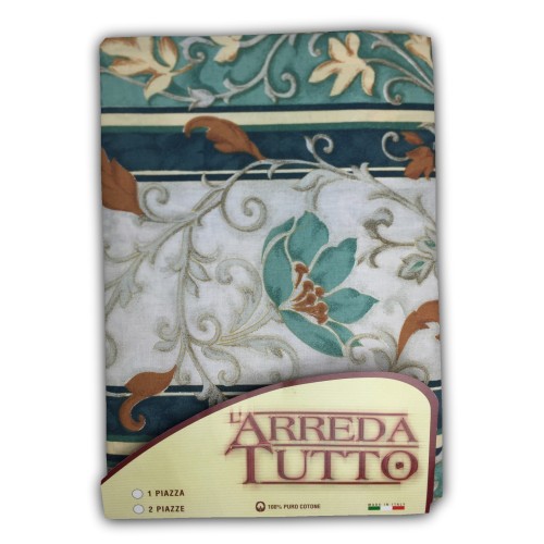 TELO ARREDO COPRITUTTO GRAN FOULARD COPRILETTO COPRIDIVANO  TESSUTO EDERA VERDE