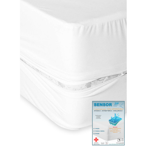 Funda de colchón impermeable integral con sensor de cremallera