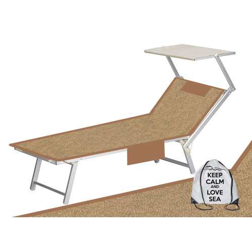 Microfiber beach towel with pockets and inflatable cushion boy beige TEDDY SIZE cm. 80 X 190