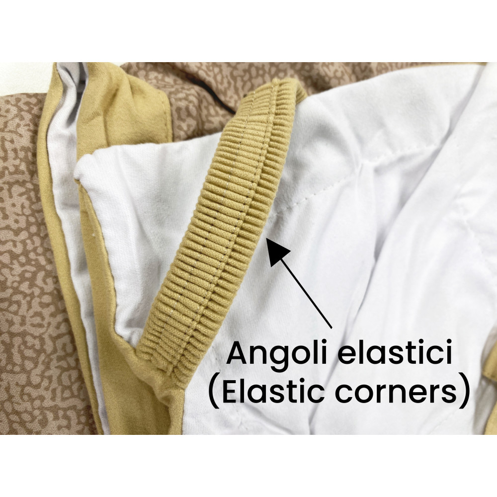 Microfiber beach towel with pockets and inflatable cushion boy beige TEDDY SIZE cm. 80 X 190