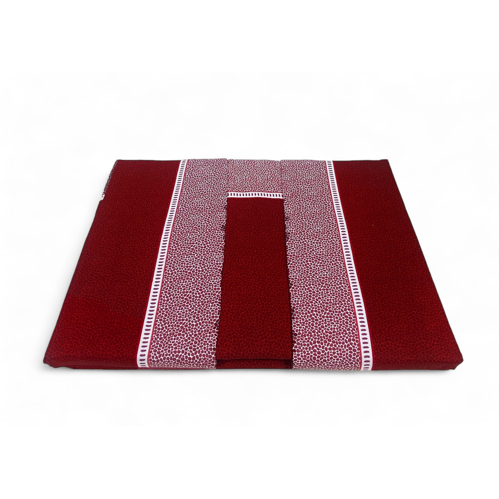 Lenzuola Matrimoniali Cotone Completo MAXI Tex Family - Design Moderno "Time" Colore Bordeaux