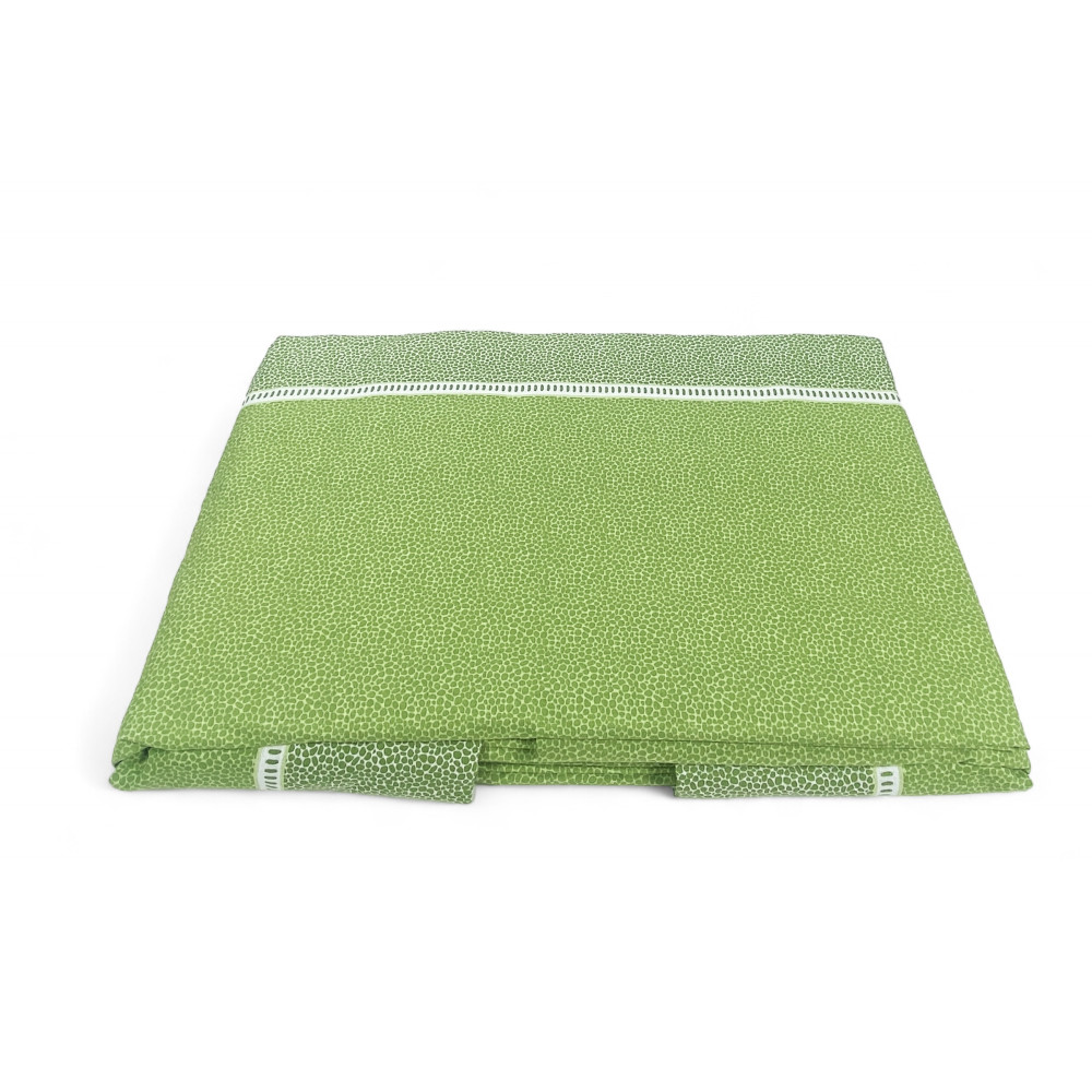 Draps Double Coton MAXI Tex Family - Design Moderne « Time » Couleur Verte