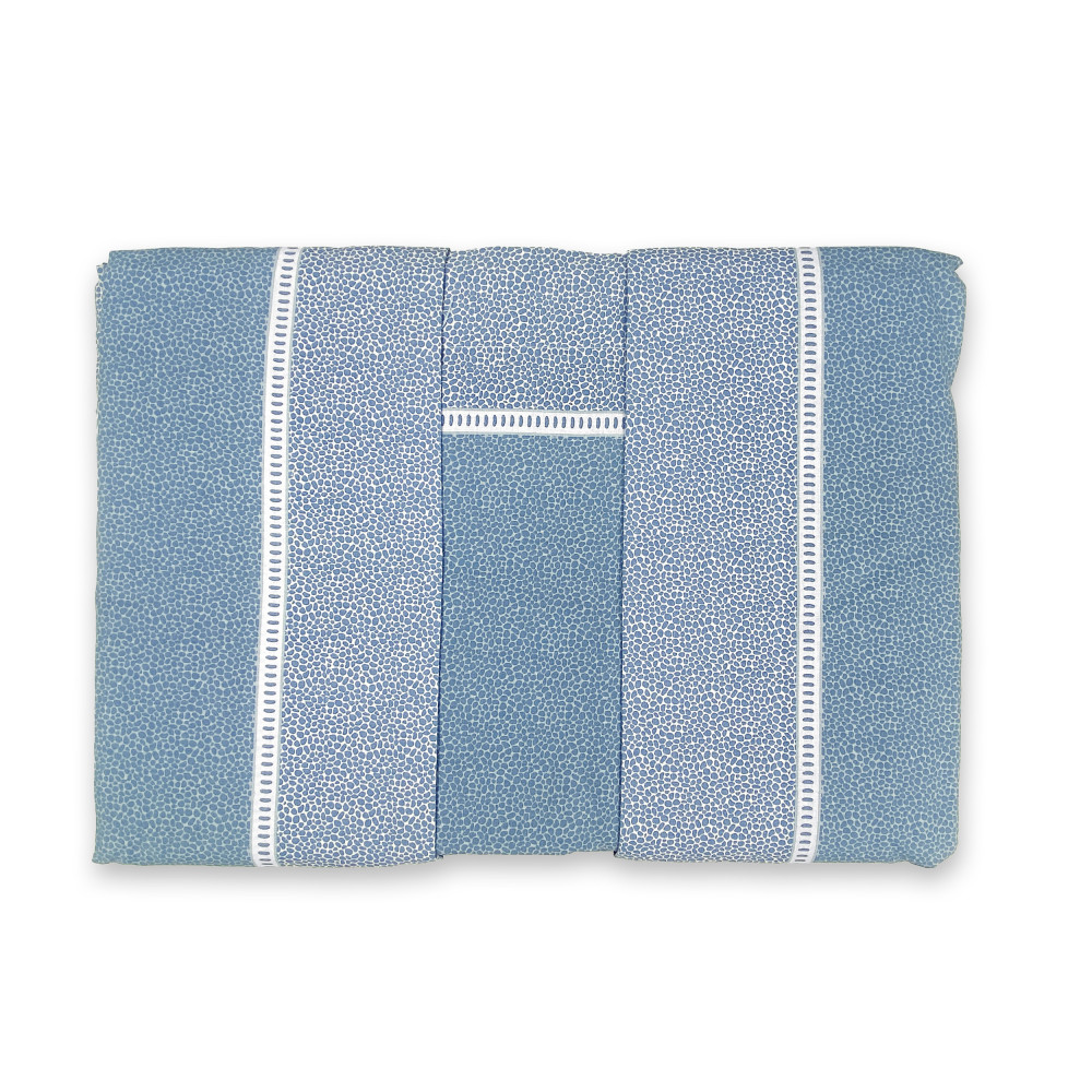 Sábanas dobles de algodón MAXI Tex Family - diseño moderno "Time" color azul claro