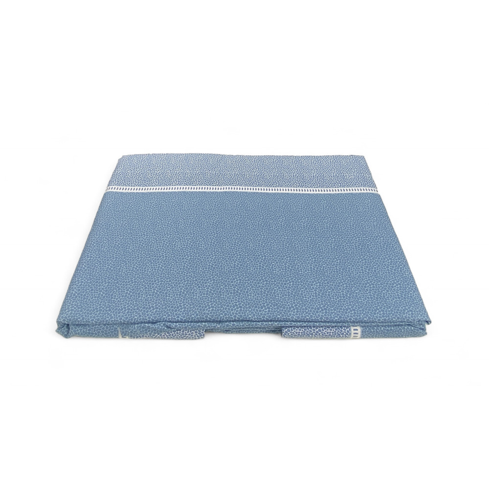 Doppelte Baumwollbettwäsche MAXI Tex Family - Modernes Design "Zeit" hellblaue Farbe