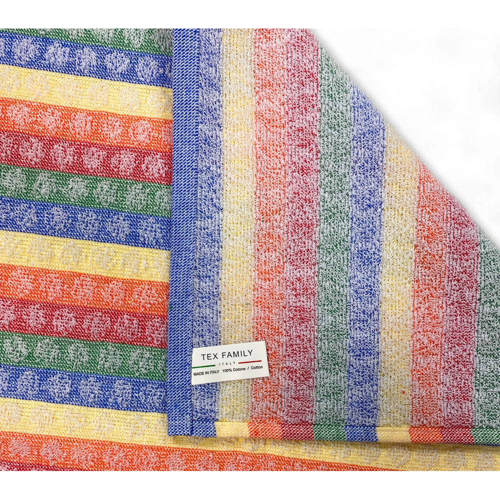 Set mit 6 Baumwoll-Küchentüchern - mehrfarbige Schwamm-Küchentücher - handgemachte Küchentücher Made in Italy - 50x70cm