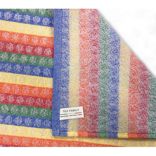 Set di 6 Strofinacci Cucina Cotone - Strofinacci Cucina Spugna Multicolor - Canovacci Cucina Artigianali Made in Italy - 50x70cm