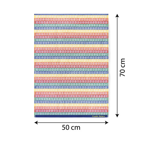 Set of 6 Cotton Kitchen Towels - Multicolor Sponge Kitchen Towels - Handmade Kitchen Towels Made in Italy - 50x70cm