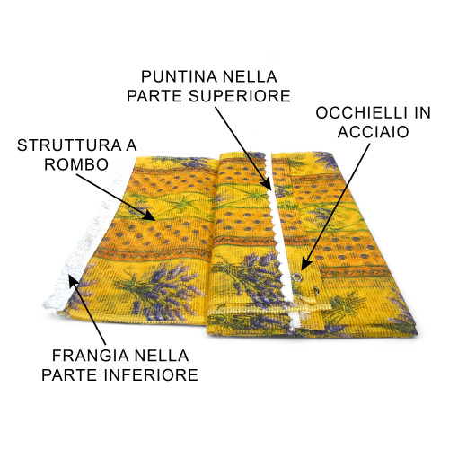 Insektenschutzfenster mit Außenvorhang Retone, Insektenschutzvorhang Fenstertür mit Gartenringen, Farbe Lavendel Provenzale