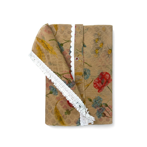 Insect screen window to outdoor curtain Retone, insect screen window curtain with garden rings, color Poppies