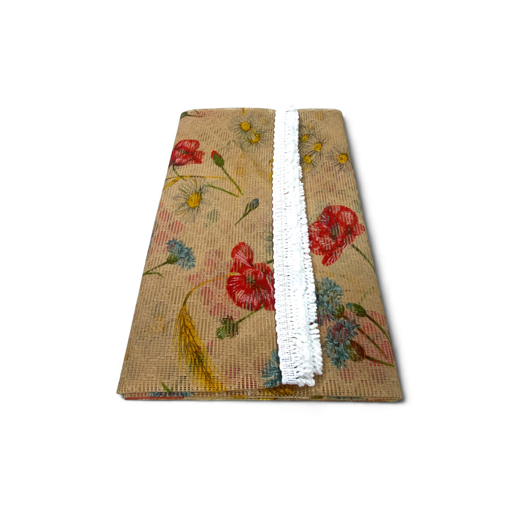 Zanzariera finestra a tenda da esterno Retone, tenda zanzariera porta finestra con anelli da giardino, colore Papaveri