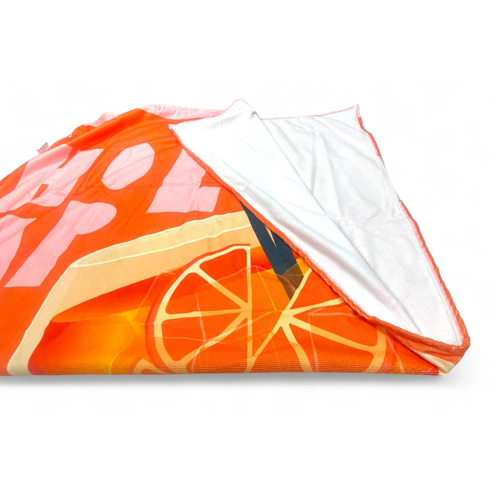 Grande Serviette de Plage Spritz 90x170 cm, Serviette de plage en éponge douce, Serviette de plage originale pour hommes et femm