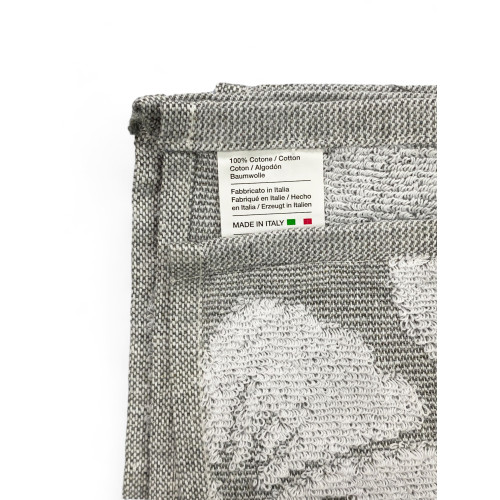 Cotton Bath Towel Set 60x100 and 40x60 Flowers, 6 Pieces, 350 gr/sqm, Pastel Colors, Made in Italy, Absorbent and Soft