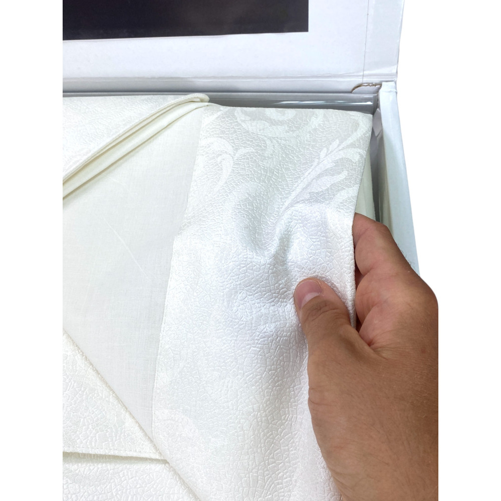 Parure de lit double skinny complète, draps en pur coton et couvre-lit double d’été en jacquard, fabriquée en Italie