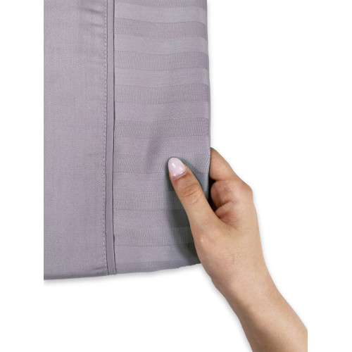 Levante Grau Blei Baumwolle Doppel Laken Set, Doppelbett Bettlaken Set, Reine gestreifte Baumwolle Satin