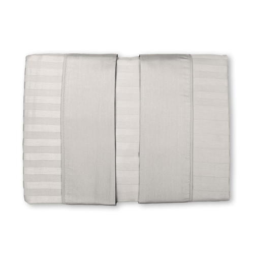 Levante light grey cotton double sheets set, double bed sheet set, striped pure cotton satin